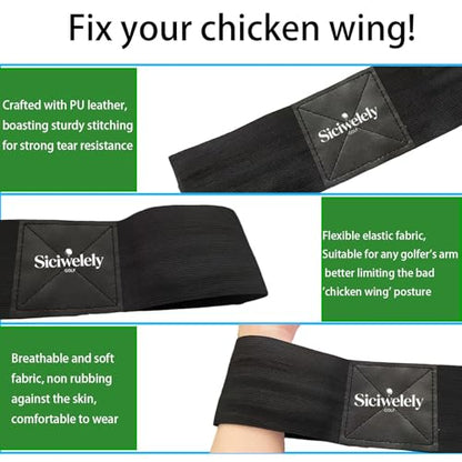 2026 Golf Wrist Trainer Pro,Golf Wrist Brace with Internal Rigid Splint for Left/Right Handed, Golf Wrist Training Aid to Correct Wrist Angle and Reduce Chicken Wing for Golf Beginners
