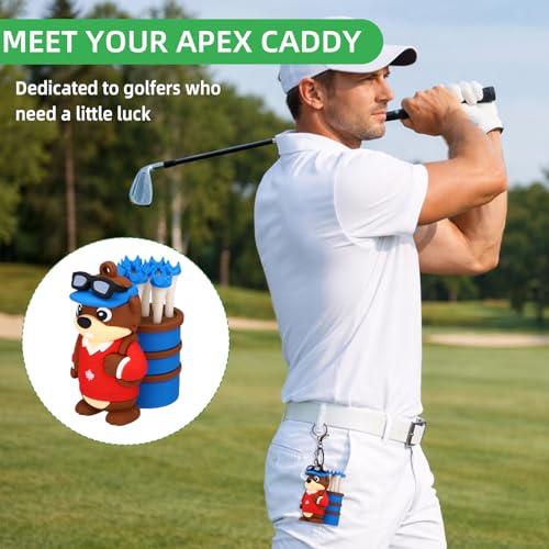 Penitue Caddie Golf Tee Holder, Including 8 Golf Ball Tees Creative Cute Cat Holder Set for Women Men Golfers Attaching to Backpack Shoulder Bag Belt - style: Beave