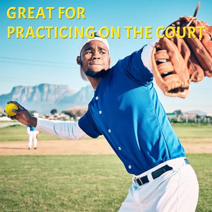 12 Pack Yellow Dimpled Practice Baseballs - 9-Inch Pitching Machine Balls for Baseball Training, Hitting & Fielding Practice, Hand-Eye Coordination Development