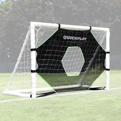 QuickPlay Target Net Lite Soccer Target Net - 5-Zone Shooting Trainer for Backyard & Club Practice - Easy Setup Soccer Training Equipment for Kids to Adults - Durable Mesh for Home Soccer Training - style: 8 x 5'