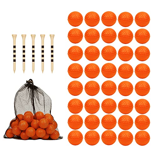 40 Pack Foam Golf Practice Balls - Realistic Feel and Limited Flight Training Balls for Indoor or Outdoor - color: 40 Orange