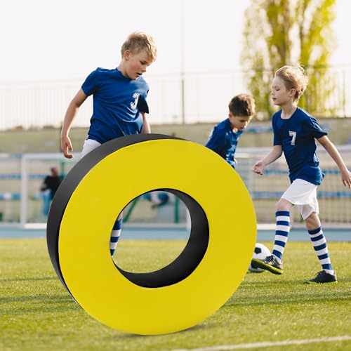 BALAPET Football Tackle Wheel, Football Tackle Ring for Youth,Football Training Equipment Football Tackle Dummies High Elastic Foam and Waterproof PU Leather for Football Practice - size: D28x8"