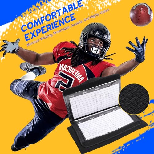 12 Packs Wristbands,Football Play Wristband,with Three-in-one Transparent Panel,Playbook Wristbands for Adult (Large)