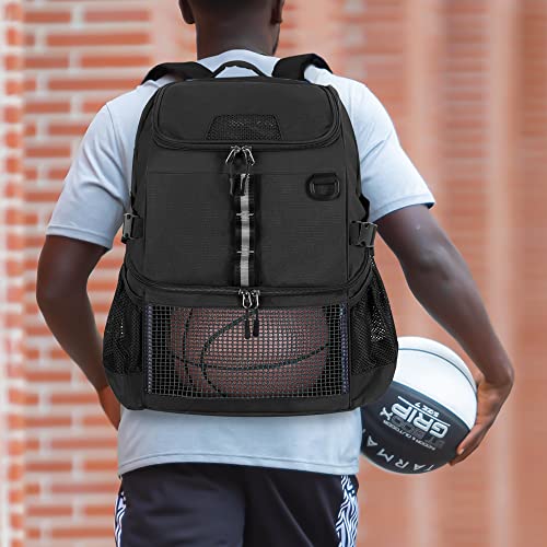 GOBUROS Basketball Bag, Soccer Equipment Bag with Ball & Shoe Compartment for Soccer Ball, Volleyball, Gym, Outdoor, Travel