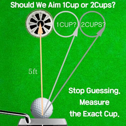 Birdie Navigator Golf Putting Alignment Tool - Specialized for 5ft Short Putts - Precision Ball Marker with Green Reader & Putting Mirror - Measure Aim in Cup Units Magnetic Hat Clip Included(Silver)