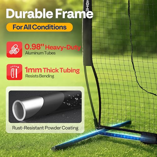VIVOHOME Baseball Softball Batting Net - 7x7 Ft Baseball Backstop, Softball Practice Net for Hitting, Pitching, Throwing with Batting Tee and Carry Bag - style: 7 x 7 ft Black Net with Tee