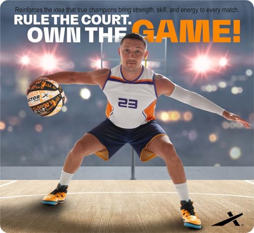 Vector X Power Basketball | for Men & Boys | Material: Rubber | Water Resistant Ball | Moisten Needle Before Insterting