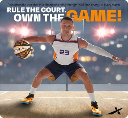 Vector X Power Basketball | for Men & Boys | Material: Rubber | Water Resistant Ball | Moisten Needle Before Insterting