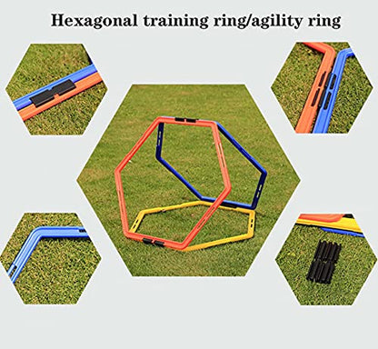 Hexagon Agility Ring Training Circle Ring Speed Agility Ladder Physical Training Ring Football Footwork Trainer Hurdles Agility Ladder Fitness Equipment Multicolor Training Ring 3Pcs - color: green