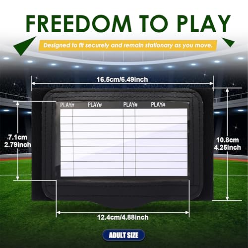 12 Pack Football Play Wristband - Football Quarterback Play Wristbands for Adult - Softball Wristbands for Signs for All Sports with 3 Compartments