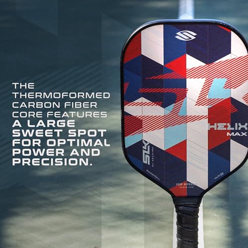 Selkirk Sport SLK Helix Pro Pickleball Paddle | Thermoformed Carbon Fiber Pickleball Paddles with Carbon Fiber & Fiberglass Hybrid Face | Unmatched Control - color: Patriot