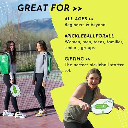 Big Dill Pickleball Paddle Set 2-Pack Pickleball Paddles with Outdoor Pickleball Balls, Paddle Covers & Carry Bag | Pickleball Paddles Set of 2 USAPA Approved - style: Fiberglass