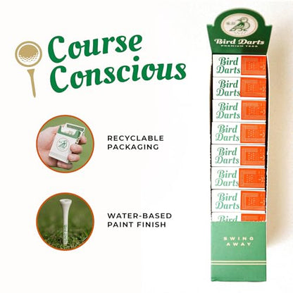 Premium Bamboo Wood Golf Tees, 18/72/180 Units (Packs of 18), 2 ¾ Golf Tees in Cigarette-Style Packaging, Durable, Biodegradable, Golf Tees Wood for Stylish Golfers - size: 72 Units (Pack of 4)