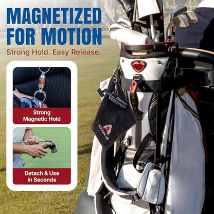 Magnetic Golf Club Brush with Water & Towel – Premium Leak-Proof Golf Brush and Groove Cleaner, Nylon Bristle, Strong Magnetic Clip – Golf Club Cleaner for Irons, Wedges, Balls and Shoes