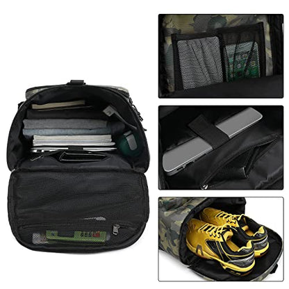 Kalesi Gym Duffle Bag Backpack 4-Way Waterproof with Shoes Compartment for camouflage travel Sport Hiking laptop (camouflage) - color: Camouflage