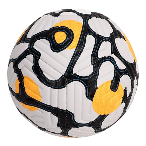 Soccer Indentation Adult Training SoccerStandard English Football for Soccer Games and Practice - ，High Elasticity - color: Orange Yellow