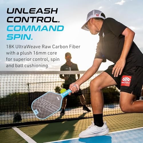 Selkirk Sport SLK Halo Raw Carbon Fiber Pickleball Paddle | Power, Pro and Control Pickleball Paddles | T700, 18K Ultraweave, Aramid Fiber LinkWeave | Designed & Controlled in USA - color: Control | Blue | 2025, size: Max (All - Around Paddle)