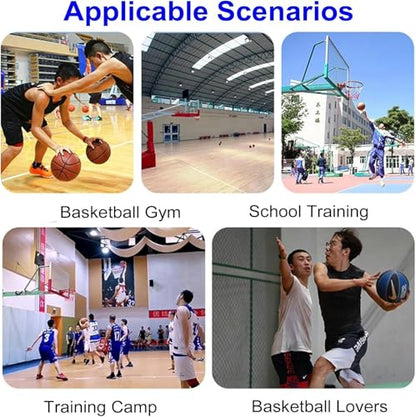 Shot Basketball Returner Rolling Return Net Floor Standing Backboard Rebounder Attachment for Traditional Pole/Wall Mounted Hoops Height Adjustable Shooting Racks