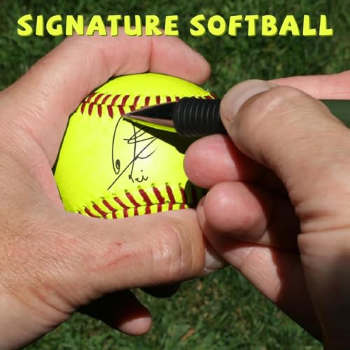 Rarapop Sports Fastpitch Softballs, Official Size and Weight Practice Softball, Unmarked & Leather Covered Training Ball for Games, Practice and Training(Yellow, 12 Inch) - style: 4 Pack