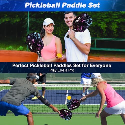 Pickleball Paddles Set of 2 or 4, or Single Paddle – USAPA Approved Fiberglass Surface Pickleball Rackets Set for Men & Women