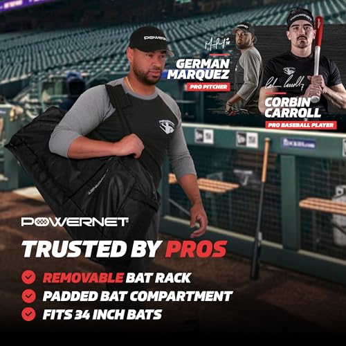 PowerNet Pro Duffle Bag, Softball Baseball Bag, Baseball Gear Bag, Baseball Bat Bag with Internal Bat Sleeves, Baseball Bags with Padded Strap & Pockets - style: Bat Vault Duffle Bag