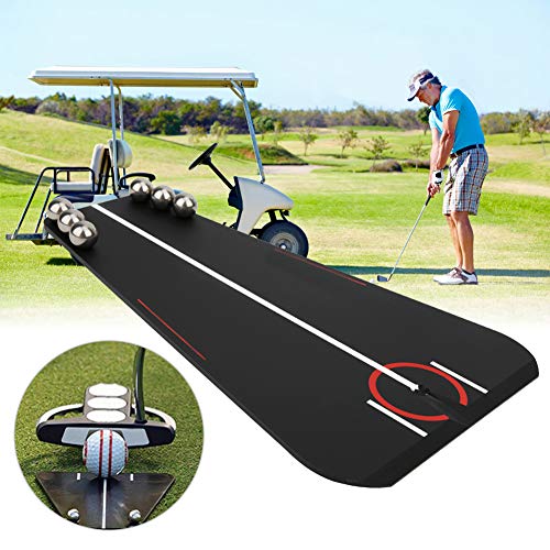 Golf Putting Practicing Device, Golf Putting Trainer with Alignment Line, Compact Indoor Outdoor Swing Training Aid for Accurate Putts, Includes 6 Steel Beads and Storage