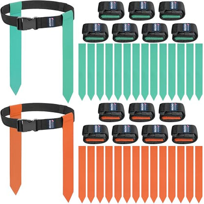 Flag Football Belts, Flags for Flag Football Set 14 Player, Flag Football for Kids Adults and Youth Training Equipment - color: Teal and Orange