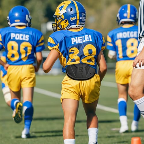 Football Back Plate, Lower Backplate with Hard Shell, High Impact Padding and Durable Adjustable Straps for Youth and Adults - color: Black, size: Youth