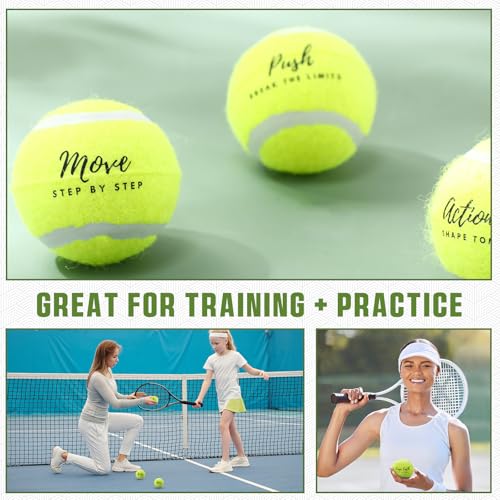 Soulchen 48 Pack Pressureless Tennis Balls Inspirational Training Tennis Balls Bulk Coach Beginner Practice Supplies Pet Dog Toys Indoor Outdoor