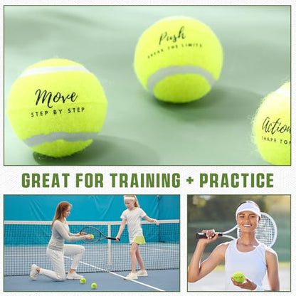 Soulchen 48 Pack Pressureless Tennis Balls Inspirational Training Tennis Balls Bulk Coach Beginner Practice Supplies Pet Dog Toys Indoor Outdoor
