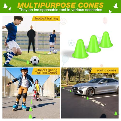 50 Pack 3.15 Inch Mini Cones for Sports Drills,Agility & Footwork Practice,Portable Small Cones for Indoor Outdoor Soccer,Basketball,Team Activities