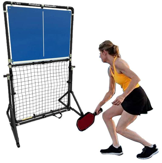 Portable Pickleball Rebounder | 3 Panel Angle Positions | Trainer for Practice Dinks & Drills | Adjustable Panel Angles - color: Black Frame and Blue Panel