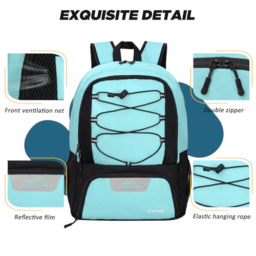 Goloni Soccer Bag, Basketball Bag with Ball Compartment & Shoe Compartment,Large Soccer Backpack for Basketball,Gym，Football - color: Mint Green