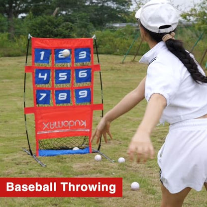Pitching Target Net – Master Your Pitch! Portable Practice System with Numbered Strike Zone for Baseball, Softball & Football. Includes Carry Bag & Enables Quick Assembly