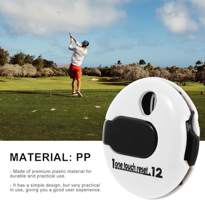 Golf Score Counter Clip, Portable Stroke Tally Clicker with White Sturdy Clip, Golf Scoring Device for Outdoor Use and Training