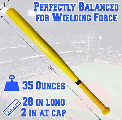 KOTIONOK Aluminum Baseball Bat - 28-30 Inch 35 Oz - Softball, Batting Practice, Pickup Games - Metal Tball Bat - color: Safety Yellow