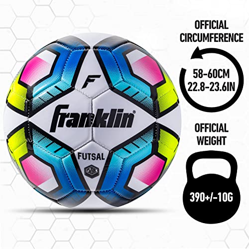 Franklin Sports Futsal Ball - Official Size Futsal Soccer Ball - Indoor and Outdoor - Size 3 Junior and Size 4 Official - size: 3, style: 1 Inflated Ball