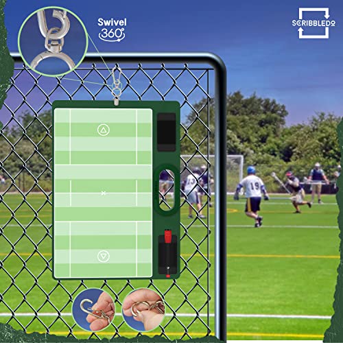 Dry Erase Lacrosse Coaching Board 15x10.5” – Includes 2 Markers, Whiteboard for Coaches, Training Equipment & Accessories, Perfect Coach Gift