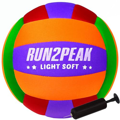 RUN2PEAK Super Soft Light Volleyball - Safe and Quiet Volleyball Ball for Indoor Outdoor Play - Official Size 5 Beginners Volleyballs Trainer for House Yard Beach Training