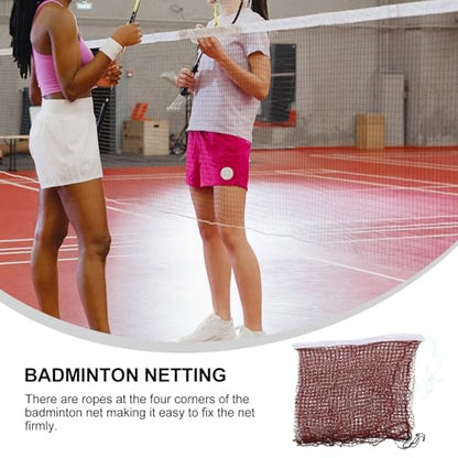 Toddmomy Portable Badminton Net and Tennis Net Red Mesh Outdoor Indoor Foldable Stable Badminton Netting for Backyard Court Training