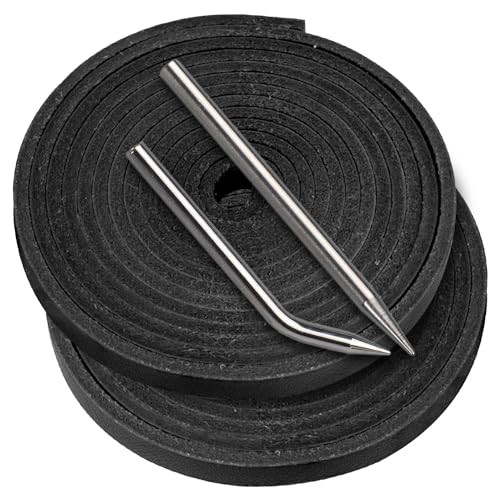 Baseball Glove Lace, Mitt Lace Repair Kit Softball 2 Leather Laces and 2 Lacing Needles for Catcher's Glove - color: Black