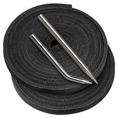 Baseball Glove Lace, Mitt Lace Repair Kit Softball 2 Leather Laces and 2 Lacing Needles for Catcher's Glove - color: Black