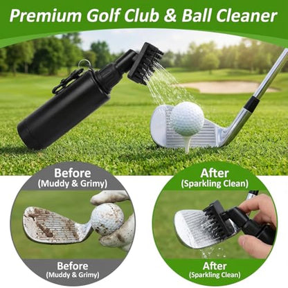 Golf Club Cleaner Brush, with 4 Oz Squeeze Water Bottle, Pro Golf Water Brush, Water Washer Scrub, Golf Accessories Gifts for Men