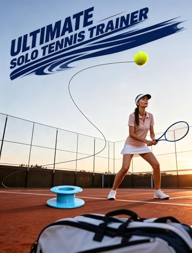 VAIIO Professional Tennis Trainer - Full Metal Portable Solo Rebounder with 3 High-Elastic String Balls, Ideal for Adults, Kids, Beginners & Advanced Players - color: Blue