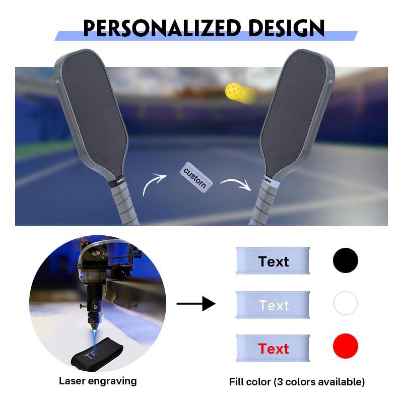 2PCS Custom Pickleball Paddle Name Bands Silicone Personalized Ring Grip Bands for Tennis Table Tennis Badminton