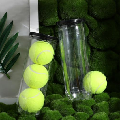 3Pcs Tennis Ball Holder Portable Multi-Function Storage Bottle for Tennis Balls Transparent Container with Lid Wear-Resistant