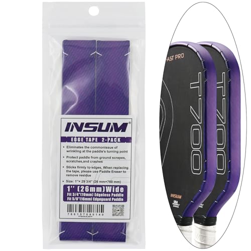 INSUM Pickleball Paddle Edge Guard Tapes Protection Tapes, Pre-Cut V, 20/23/26mm Width Protective Tapes for All Thickness Edges - color: Scales-Purple, size: Width 26mm