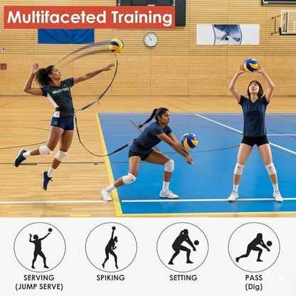 Volleyball Rebound Belt Trainer - Solo Practice Tool, Volleyball Training Equipment Aid to Master Serving Spike, Serve, Set & Pass Like a Pro - No More Ball Chasing, Volleyball Trainer Gift - color: Pink