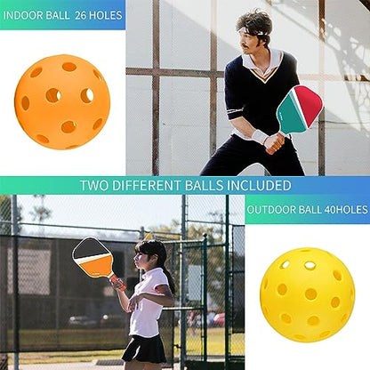 OLANNY Graphite Pickleball Paddles Set- Premium Rackets Fiber Face & Polymer Honeycomb Core Pickleball Set Includes Pickleball Paddles + Pickleball Balls+ Replacement Soft Grip + 1 Bag - color: Makalong Pickleball Paddles