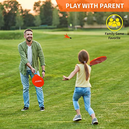 Banvih Badminton Set 4 Rackets - Beach Games & Yard Games for Adults and Family, Outdoor Games for Kids 8-12, Paddle Ball Set with Birdies, Lawn & Camping Games, Beach Toys for Summer Fun